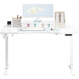 AutoFull Electric Standing Computer Gaming Desk With Splice Board-White - AutoFull Official