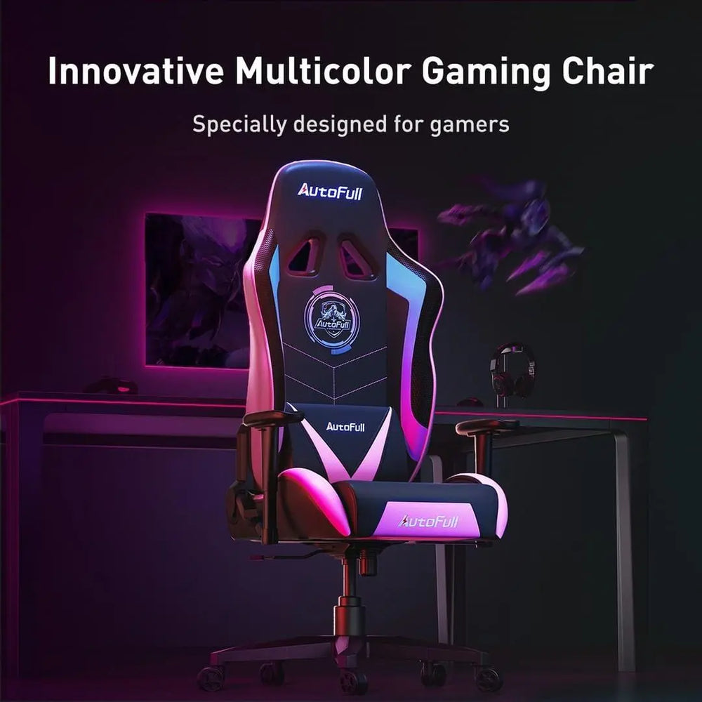 Blue Gaming Chair Racing Pink Blue Gaming Chair Suitable for Beauty Anchors - AutoFull US