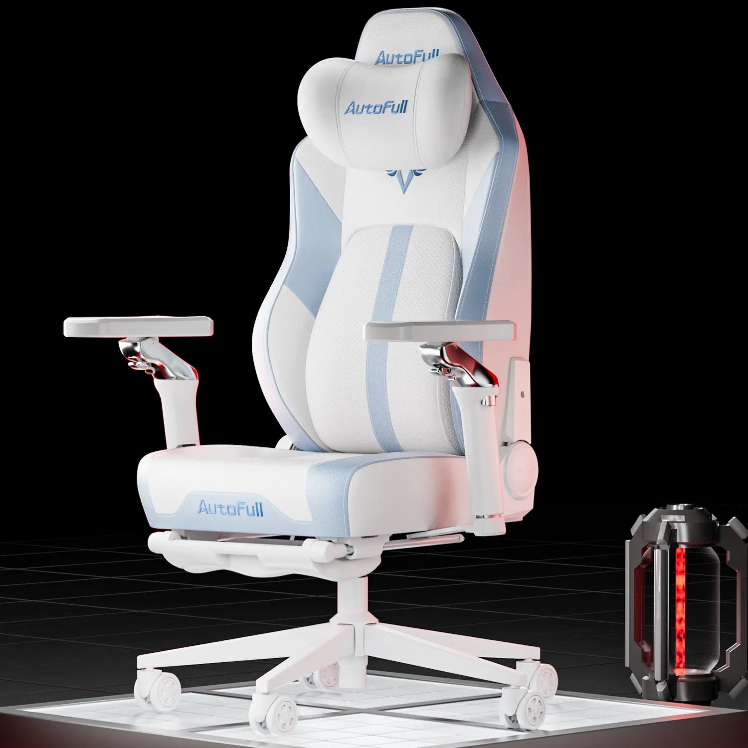AutoFull M6 Ultra White Gaming Chair with Massage AutoFull
