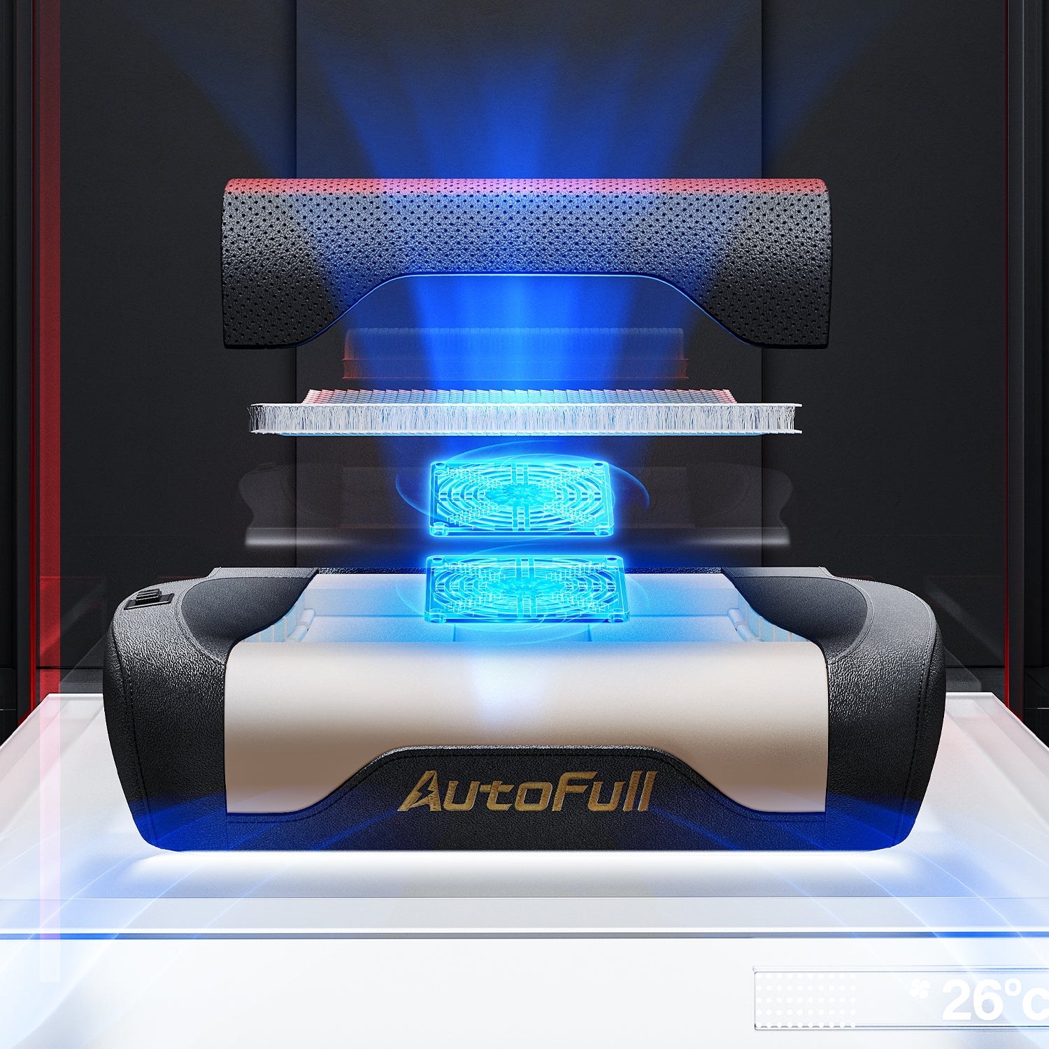 AutoFull M6 Gaming Chair Pro+, Ventilated and Heated Seat Cushion