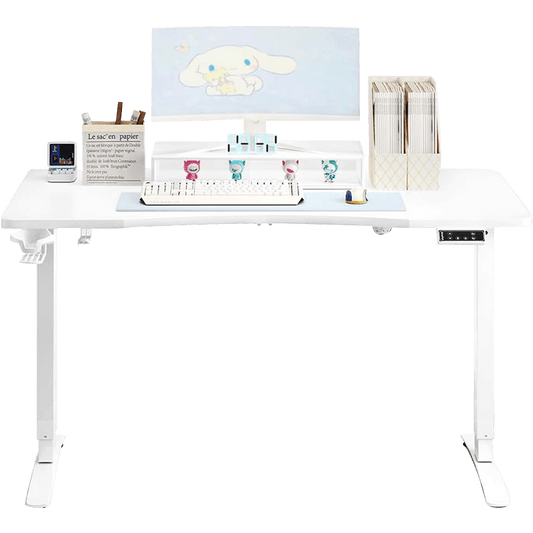 AutoFull Electric Standing Computer Gaming Desk With Splice Board-White - AutoFull Official 800