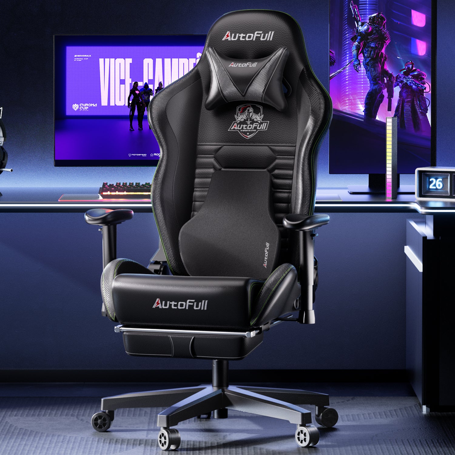 AutoFull C3 gaming chair（Ergonomic Lumbar Pillow)