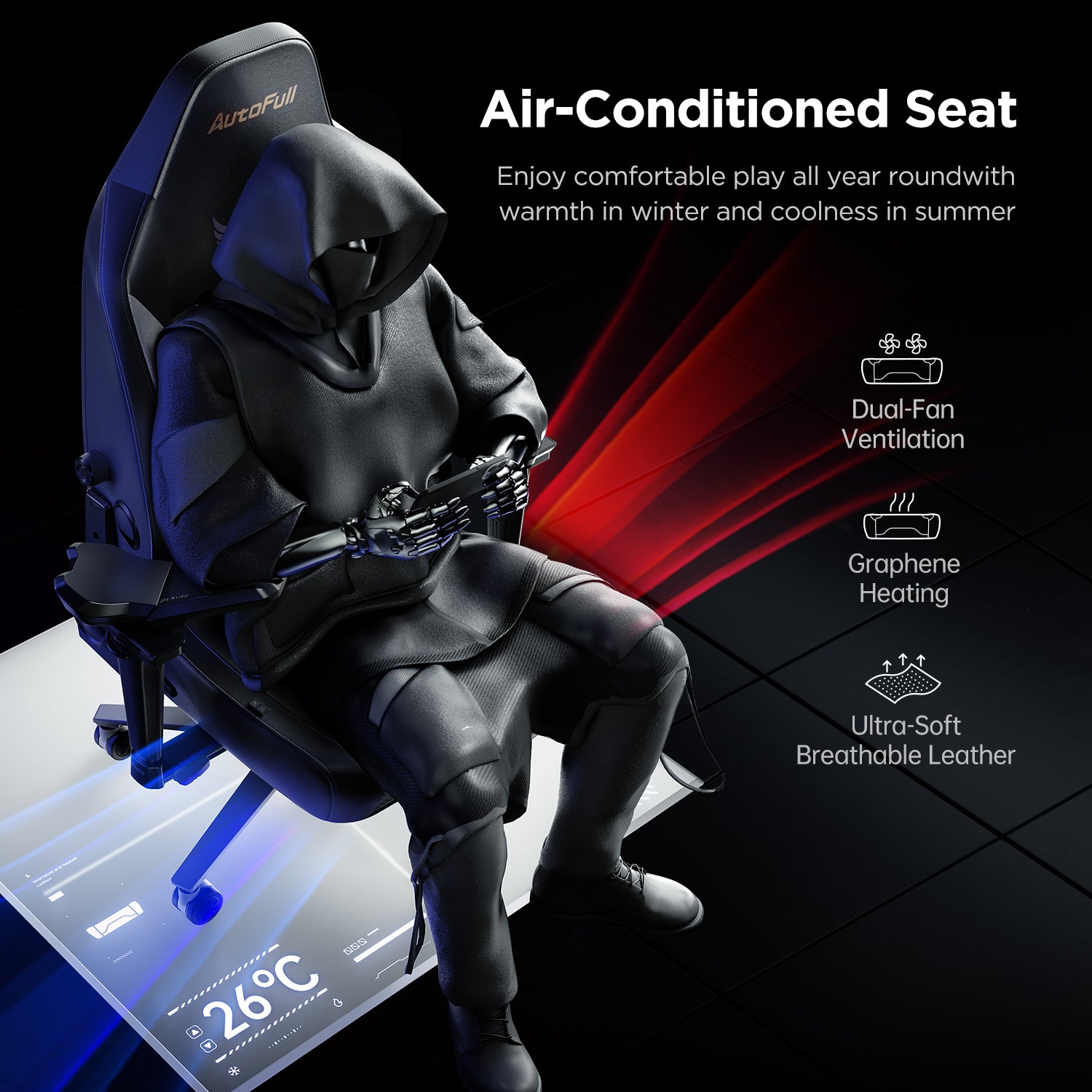 AutoFull M6 Pro Gaming Chair （Ventilation & Heating Cushion）