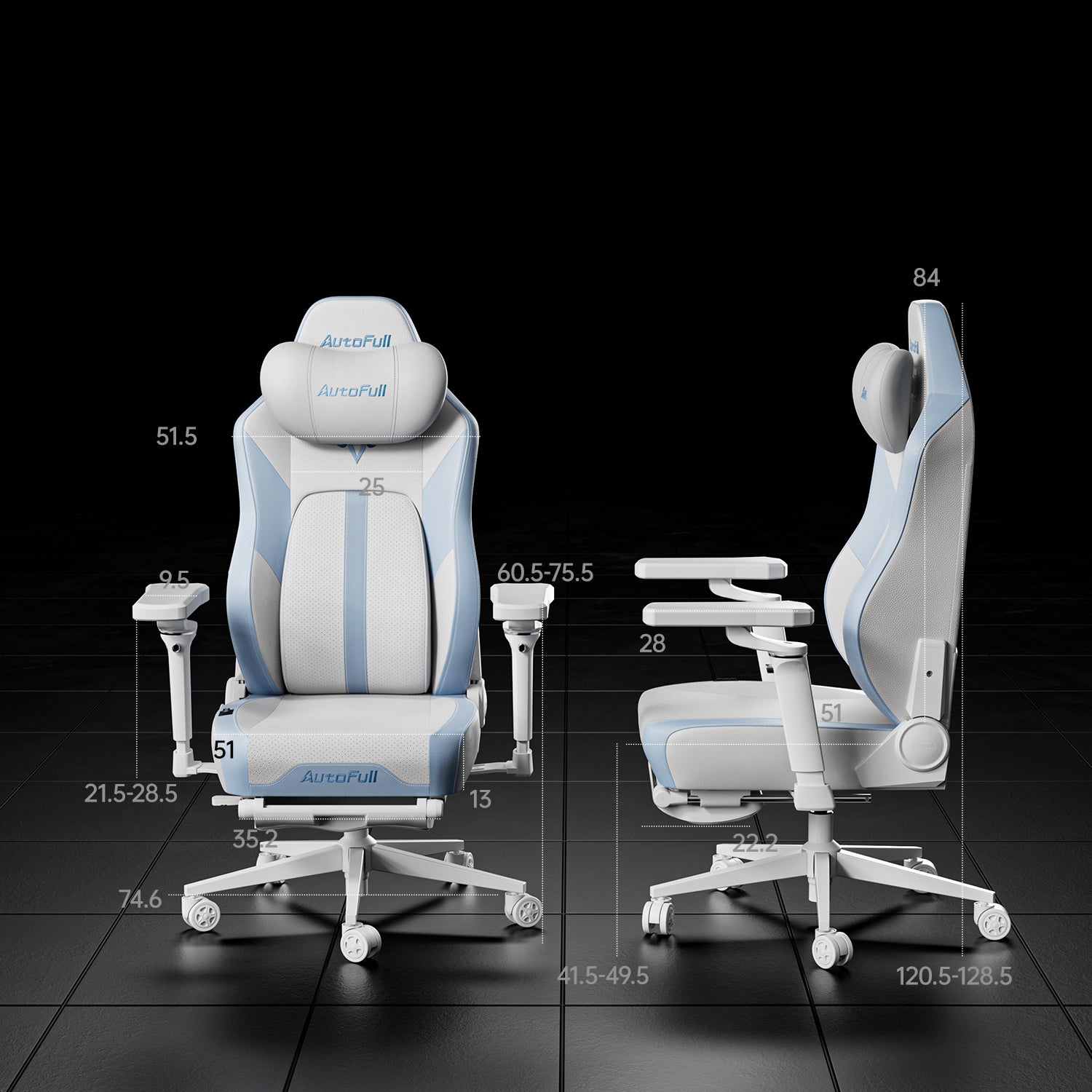 AutoFull M6 Ultra White Gaming Chair (Massage)