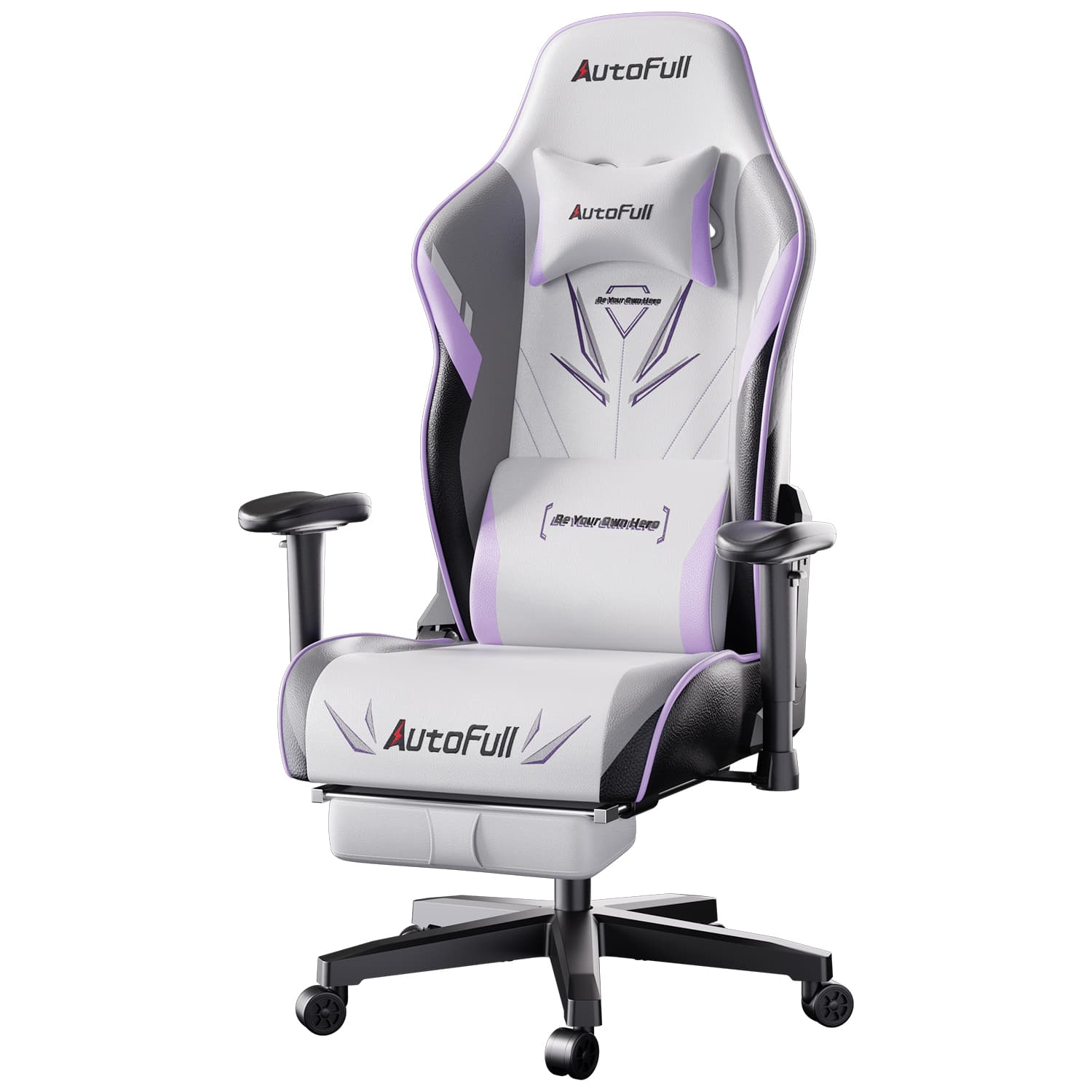 AutoFull C3 Gaming Chair, Whirlwind, White Color
