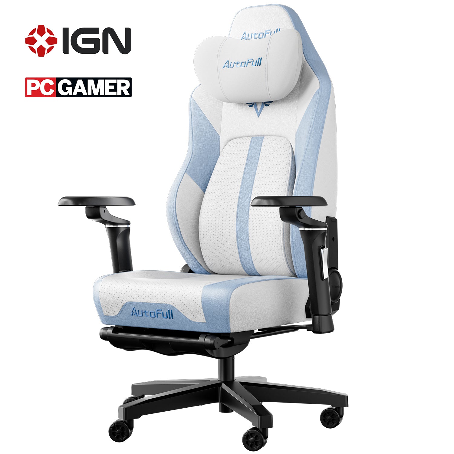 AutoFull M6 Ultra White Gaming Chair (Massage)